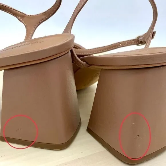 Open Edit by Nordstrom Austyn Quilted Block Heeled Sandals Tan Mocha Size 9M NEW - Picture 11 of 12